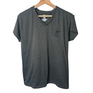 Beverly Hills Polo Club Dk Grey Heather Embroidery Polo Logo Tee Shirt Men's L